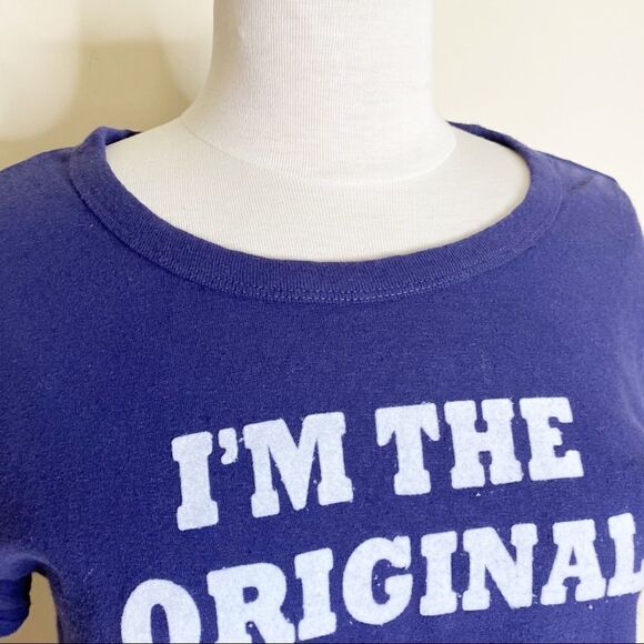 Levis Graphic Tee Shirt Crop Navy Small - Picture 3 of 6